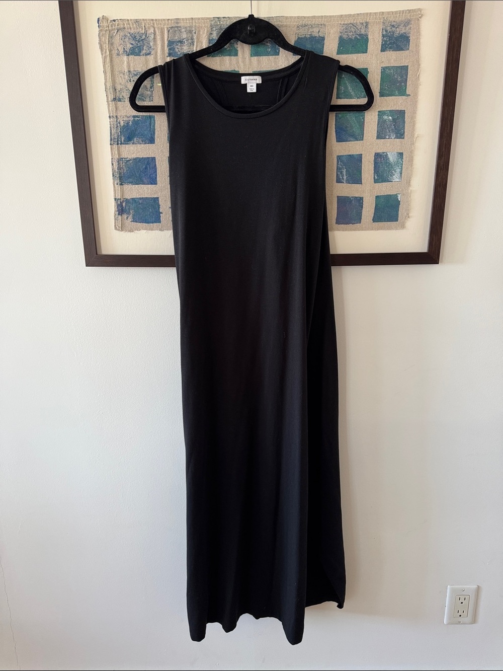 EUC Cuyana Drape Back Jersey Maxi Dress Black M